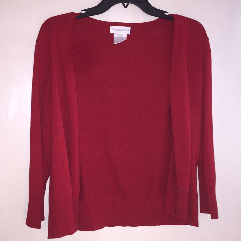 red cardigan